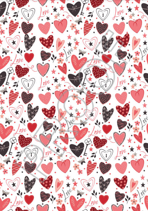 Keys to My Heart Valentine Wrapping Paper – 5 Sheets